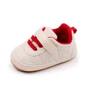 Pantofiori crem cu sireturi rosii pentru baietei mdbnb3102-3-p01