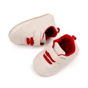 Pantofiori crem cu sireturi rosii pentru baietei mdbnb3102-3-p01