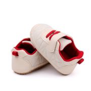 Pantofiori crem cu sireturi rosii pentru baietei mdbnb3102-3-p01