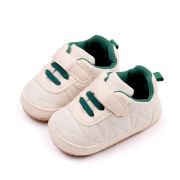 Pantofiori crem cu sireturi verzi pentru baietei mbbnb3102-2-p01