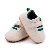 Pantofiori crem cu sireturi verzi pentru baietei mbbnb3102-2-p01