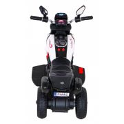 Motocicleta electrica fast tourist, roti din plastic, scaun tapitat, 83x35x63 cm, putere 18w - alb edeedipa.blj818.bia