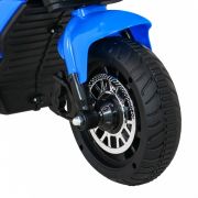 Motocicleta electrica fast tourist, roti din plastic, scaun tapitat, 83x35x63 cm, putere 18w - albastru edeedipa.blj818.nie