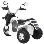 Motocicleta electrica minibike, roti din plastic, scaun tapitat, 71x53x57 cm, putere 6v - alb edeedipa.jc916.bia