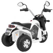 Motocicleta electrica minibike, roti din plastic, scaun tapitat, 71x53x57 cm, putere 6v - alb edeedipa.jc916.bia