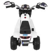 Motocicleta electrica minibike, roti din plastic, scaun tapitat, 71x53x57 cm, putere 6v - alb edeedipa.jc916.bia