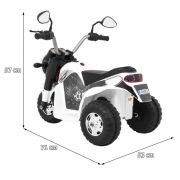 Motocicleta electrica minibike, roti din plastic, scaun tapitat, 71x53x57 cm, putere 6v - alb edeedipa.jc916.bia