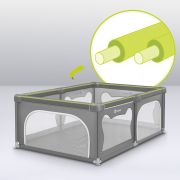 Tarc de joaca copii, Lionelo, Willow, 127 x 187 cm, Pliere compacta, Include geanta de transport, Din plasa, Cu doua intrari laterale si fermoar, Cu ventuze pentru stabilitate, Conform cu EN 12227:2010, Bej BYNLO-WILLOW_BEIGE_SAND