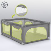 Tarc de joaca copii, Lionelo, Willow, 127 x 187 cm, Pliere compacta, Include geanta de transport, Din plasa, Cu doua intrari laterale si fermoar, Cu ventuze pentru stabilitate, Conform cu EN 12227:2010, Bej BYNLO-WILLOW_BEIGE_SAND