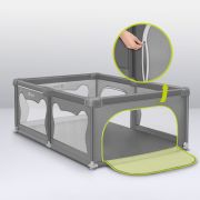 Tarc de joaca copii, Lionelo, Willow, 127 x 187 cm, Pliere compacta, Include geanta de transport, Din plasa, Cu doua intrari laterale si fermoar, Cu ventuze pentru stabilitate, Conform cu EN 12227:2010, Bej BYNLO-WILLOW_BEIGE_SAND
