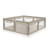 Tarc de joaca copii, Lionelo, Willow XL,180 x 200 cm, Pliere compacta, Include geanta de transport, Din plasa, Cu doua intrari laterale si fermoar, Cu ventuze pentru stabilitate, Conform cu EN 12227:2010, Bej BYNLO-WILLOW_XL_BEIGE_SAND