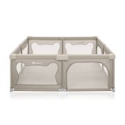 Tarc de joaca copii, Lionelo, Willow XL,180 x 200 cm, Pliere compacta, Include geanta de transport, Din plasa, Cu doua intrari laterale si fermoar, Cu ventuze pentru stabilitate, Conform cu EN 12227:2010, Bej BYNLO-WILLOW_XL_BEIGE_SAND