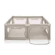 Tarc de joaca copii, Lionelo, Willow XL,180 x 200 cm, Pliere compacta, Include geanta de transport, Din plasa, Cu doua intrari laterale si fermoar, Cu ventuze pentru stabilitate, Conform cu EN 12227:2010, Bej BYNLO-WILLOW_XL_BEIGE_SAND