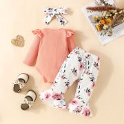 Compleu cu body roz somon si pantaloni evazati mdhmm-310-de4