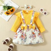 Sarafan cu body galben - little flowers mbhmm-319-de3