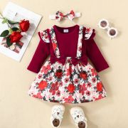Sarafan cu body visiniu - little flowers cshmm-315-r2