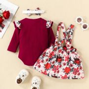 Sarafan cu body visiniu - little flowers cshmm-315-r2