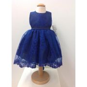 Rochita cu broderie albastra de botez pentru bebeluse Blue Princess - SNB11