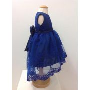 Rochita cu broderie albastra de botez pentru bebeluse Blue Princess - SNB11