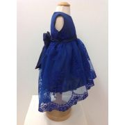 Rochita cu broderie albastra de botez pentru bebeluse Blue Princess - SNB11