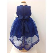 Rochita cu broderie albastra de botez pentru bebeluse Blue Princess - SNB11