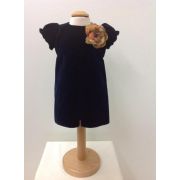 Rochita din catifea de fetite eleganta Little blue dress - SNB21_1