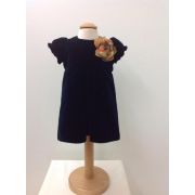 Rochita din catifea de fetite eleganta Little blue dress - SNB21_1