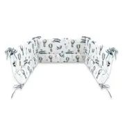 Aparatoare pentru patut, MimiNu, Din bumbac certificat Oeko Tex Standard 100, 180x30 cm, Cu panglici, Blue Plane BYN6426972025560