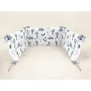 Aparatoare pentru patut, MimiNu, Din bumbac certificat Oeko Tex Standard 100, 180x30 cm, Cu panglici, Blue Plane BYN6426972025560