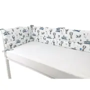 Aparatoare pentru patut, MimiNu, Din bumbac certificat Oeko Tex Standard 100, 180x30 cm, Cu panglici, Blue Plane BYN6426972025560