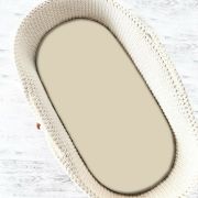 Cearceaf cu elastic, MimiNu, Pentru landou, landou, carucior si cosulet, 80x35 cm, Din Jerseu, Material certificat Oeko Tex Standard 100, Nugat BYN6426972026109