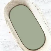 Cearceaf cu elastic, MimiNu, Pentru landou, landou, carucior si cosulet, 80x35 cm, Din Jerseu, Material certificat Oeko Tex Standard 100, Olive BYN6426972025966