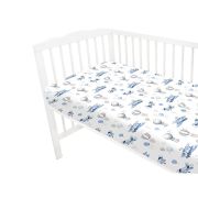 Cearceaf cu elastic, MimiNu, Pentru patut 120X60 cm, Din bumbac certificat Oeko Tex Standard 100, Blue Plane BYN6426972025546