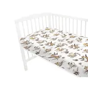 Cearceaf cu elastic, MimiNu, Pentru patut 120X60 cm, Din bumbac certificat Oeko Tex Standard 100, Savanna BYN6426972025683