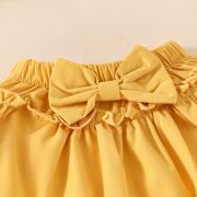 Costumas cu body alb si fustita galben mustar cshmm-338-r2
