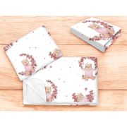 Lenjerie patut cu 3 piese, MimiNu, Cu cearceaf 120x60 cm, Din bumbac certificat Oeko Tex Standard 100, Cu paturica si pernuta, Design, Betty BYN6426972025911