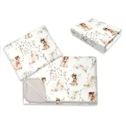 Lenjerie patut cu 3 piese, MimiNu, Cu cearceaf 120x60 cm, Din bumbac certificat Oeko Tex Standard 100, Cu paturica si pernuta, Fairy BYN6426972025676