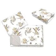 Lenjerie patut cu 3 piese, MimiNu, Cu cearceaf 120x60 cm, Din bumbac certificat Oeko Tex Standard 100, Cu paturica si pernuta, Savanna BYN6426972025799