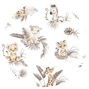 Lenjerie patut cu 3 piese, MimiNu, Cu cearceaf 120x60 cm, Din bumbac certificat Oeko Tex Standard 100, Cu paturica si pernuta, Savanna BYN6426972025799