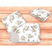 Lenjerie patut cu 3 piese, MimiNu, Cu cearceaf 120x60 cm, Din bumbac certificat Oeko Tex Standard 100, Cu paturica si pernuta, Savanna BYN6426972025799