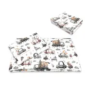 Lenjerie patut cu 3 piese, MimiNu, Cu cearceaf 120x60 cm, Pilota, Pernuta, Din bumbac certificat Oeko Tex Standard 100, Design, Cars Grey BYN6426972026345