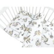 Lenjerie patut cu 3 piese, MimiNu, Cu cearceaf 120x60 cm, Pilota, Pernuta, Din bumbac certificat Oeko Tex Standard 100, Savanna BYN6426972026291