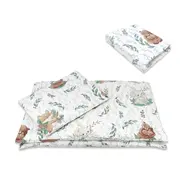 Lenjerie patut cu 5 piese, MimiNu, Cu cearceaf 120x60 cm, Pilota, Pernuta, 2 aparatori, Din bumbac certificat Oeko Tex Standard 100, Lulu Natural BYN6426972026178