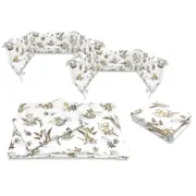 Lenjerie patut cu 5 piese, MimiNu, Cu cearceaf 120x60 cm, Pilota, Pernuta, 2 aparatori, Din bumbac certificat Oeko Tex Standard 100, Savanna BYN6426972026185