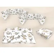 Lenjerie patut cu 5 piese, MimiNu, Cu cearceaf 120x60 cm, Pilota, Pernuta, 2 aparatori, Din bumbac certificat Oeko Tex Standard 100, Savanna BYN6426972026185