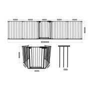 Poarta de siguranta transformabila in tarc modular cu 5 panouri, model configurabil, guradian 6 black lvtk5903796013856
