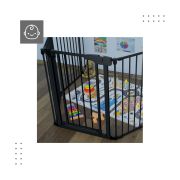 Poarta de siguranta transformabila in tarc modular cu 5 panouri, model configurabil, guradian 6 black lvtk5903796013856