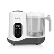 Aparat de gatit, Lionelo, BabyMenu, 5 in 1, Cu functii de gatire la abur, dezghetare, amestecare, incalzire si sterilizare, Cu recipient din tritan, Include meniu cu retete, Personalizare setari, Alb BYNLOC-BABYMENU