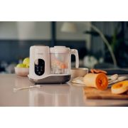 Aparat de gatit, Lionelo, BabyMenu, 5 in 1, Cu functii de gatire la abur, dezghetare, amestecare, incalzire si sterilizare, Cu recipient din tritan, Include meniu cu retete, Personalizare setari, Alb BYNLOC-BABYMENU