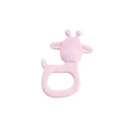 Jucarie Senzoriala Pentru Dentitie Din Silicon,    Giraffe Party   - Rose Pjb19032